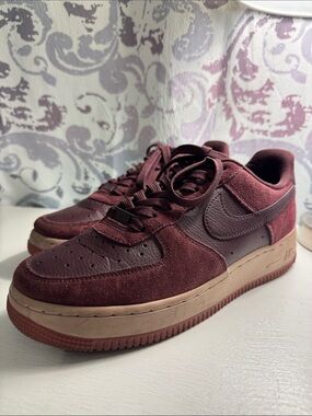 Women's Nike Air Force 1 '07 Premium Casual Shoes Burgundy Crush
